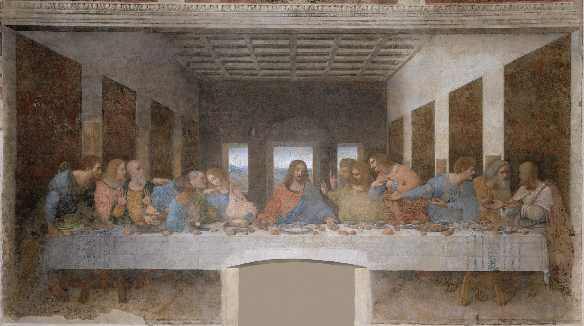 达·芬奇《最后的晚餐》高清图 · Leonardo da Vinci's The Last Supper in high resolution